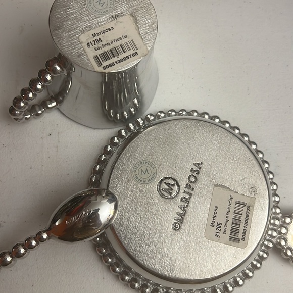 MARIPOSA BNWT Baby GIFT String of Pearls Keepsake Set With Cup, Porringer, Spoon - Picture 4 of 6